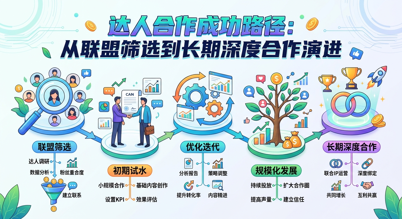 达人合作成功路径:从联盟筛选到长期深度合作的演进