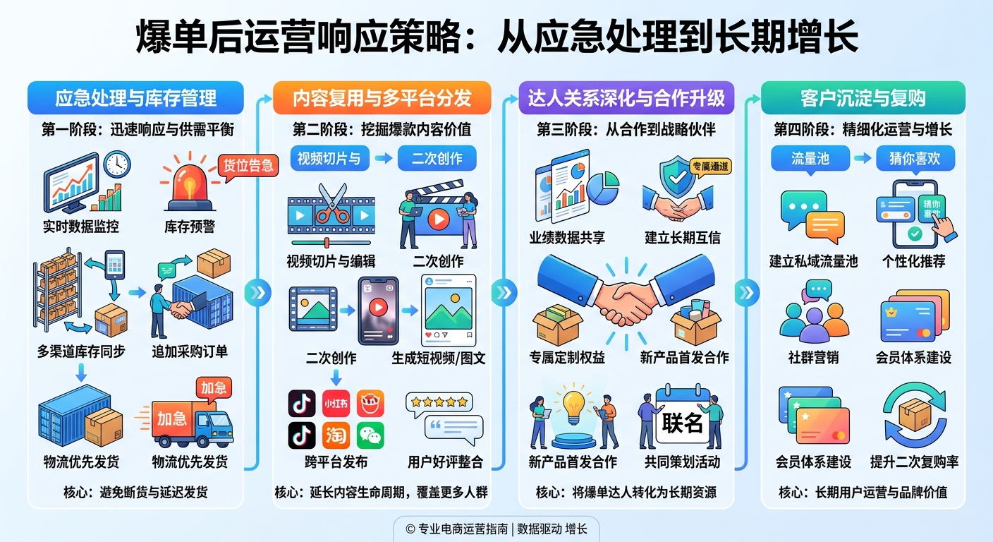 爆单后的运营响应:库存管理、内容复用和达人关系深化