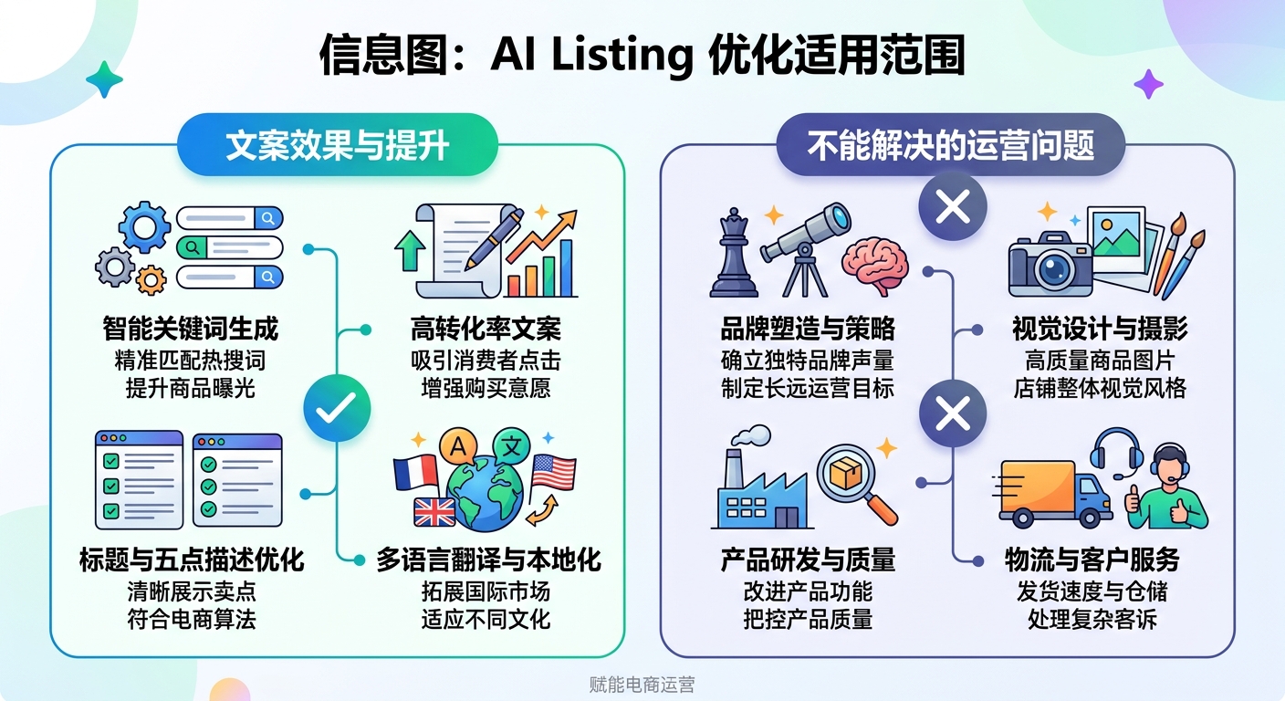 AI Listing优化的适用范围:文案层面的效果 vs 不能解决的运营问题