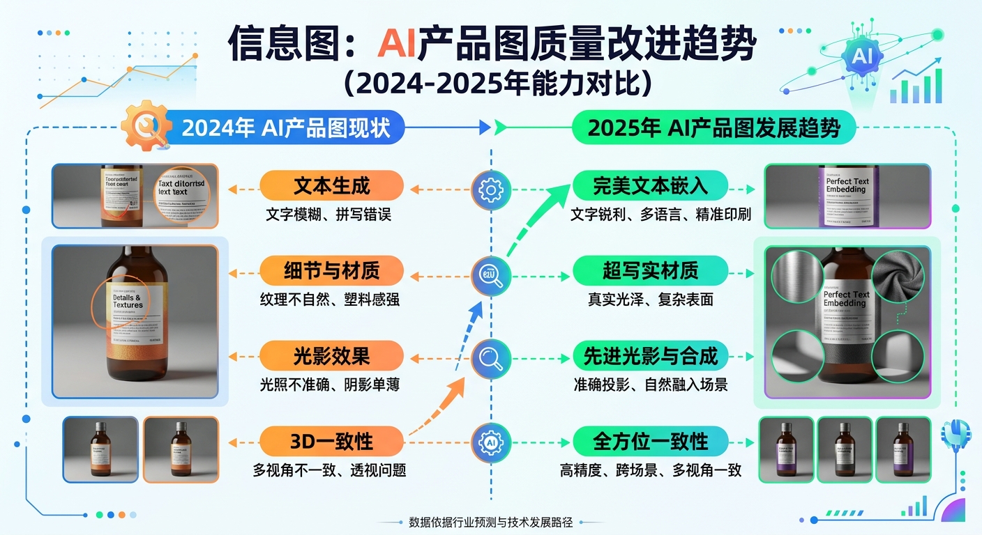 AI产品图质量改进趋势:2024-2025年能力对比