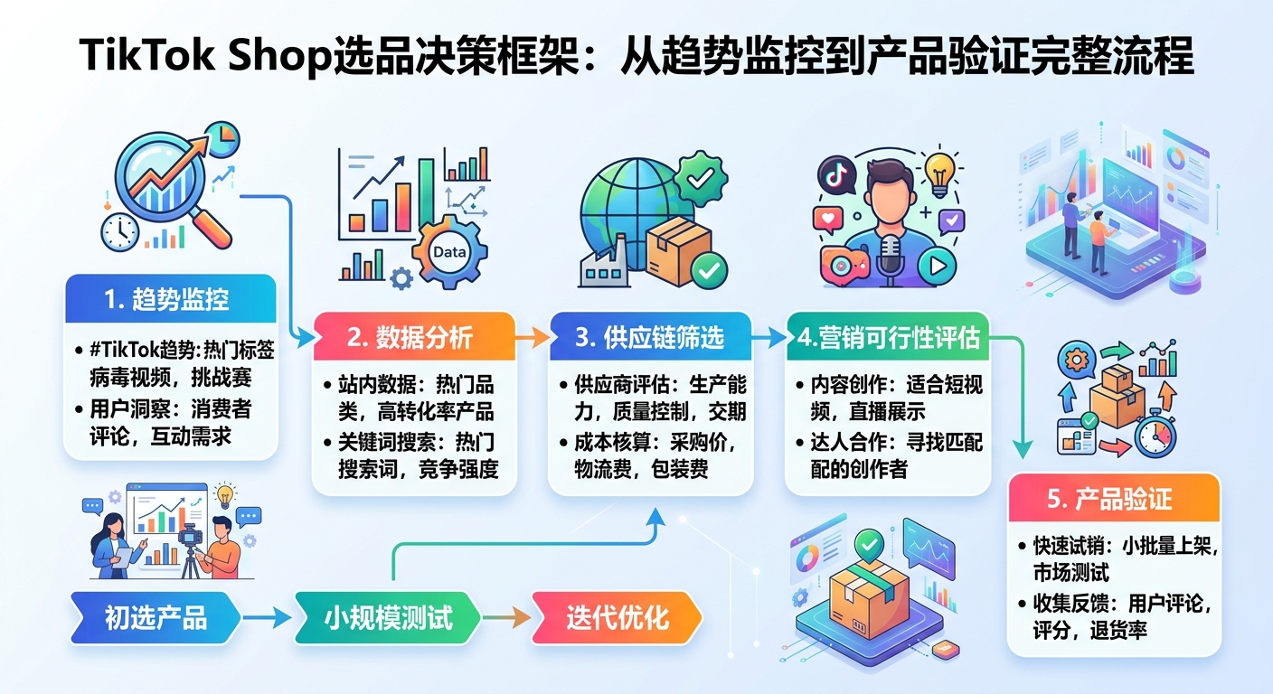 TikTok Shop选品决策框架:从趋势监控到产品验证的完整流程