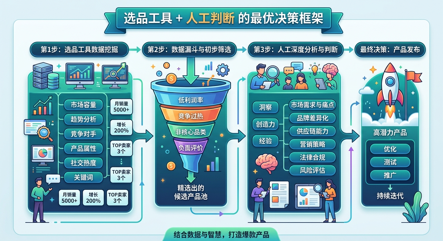 选品工具 + 人工判断:最优决策框架的构成