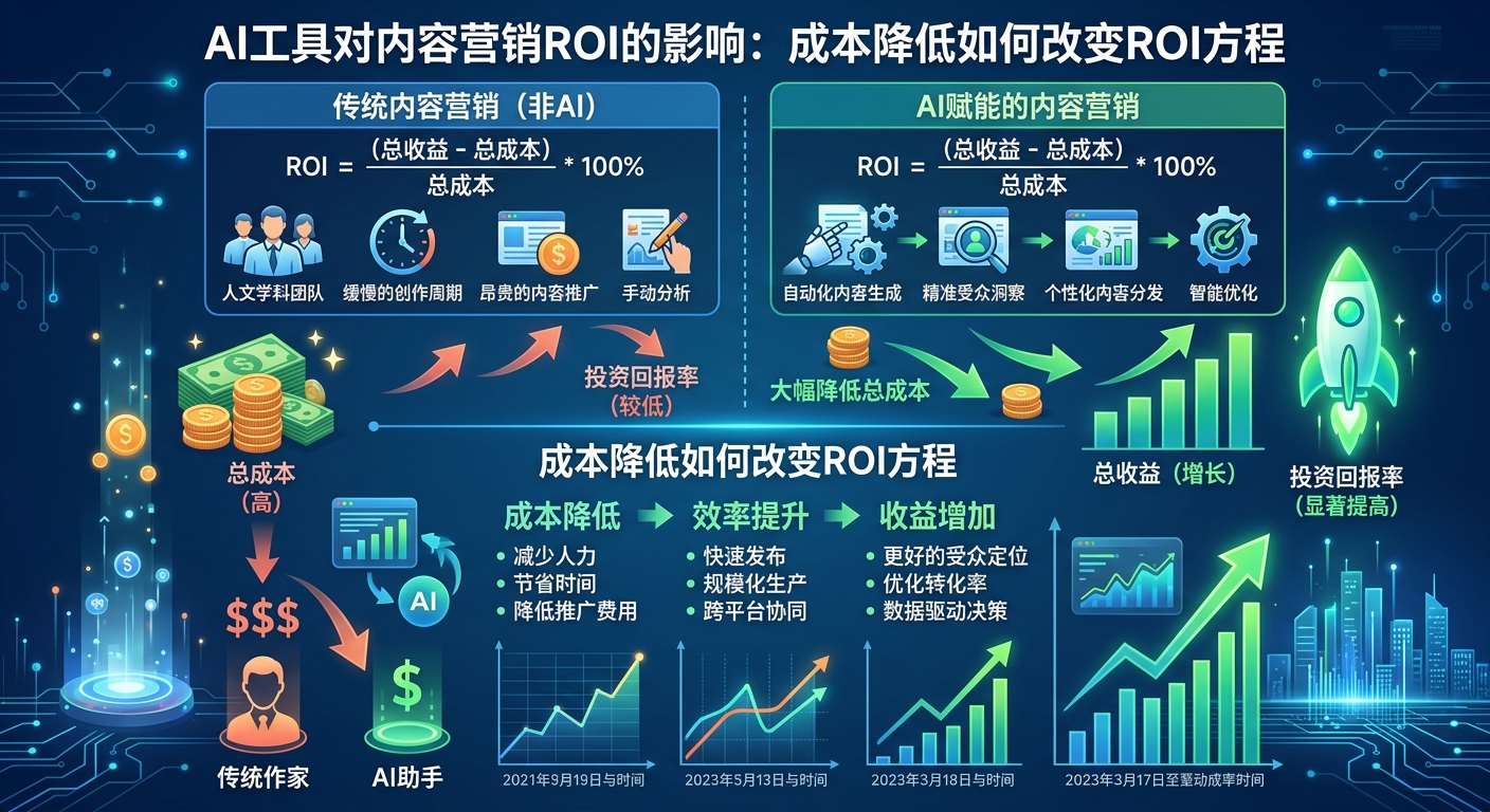 AI工具对内容营销ROI的影响:成本降低如何改变ROI方程