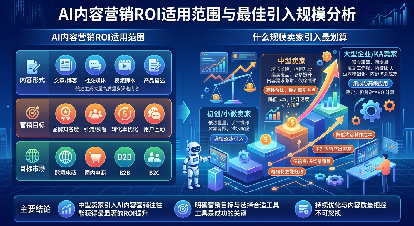 AI内容营销ROI的适用范围:什么规模的卖家引入最划算